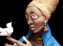 close up Ethiopian art doll