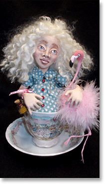 Alice in Wonderland, doll pin cushion