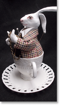 White Rabbit, doll pin cushion